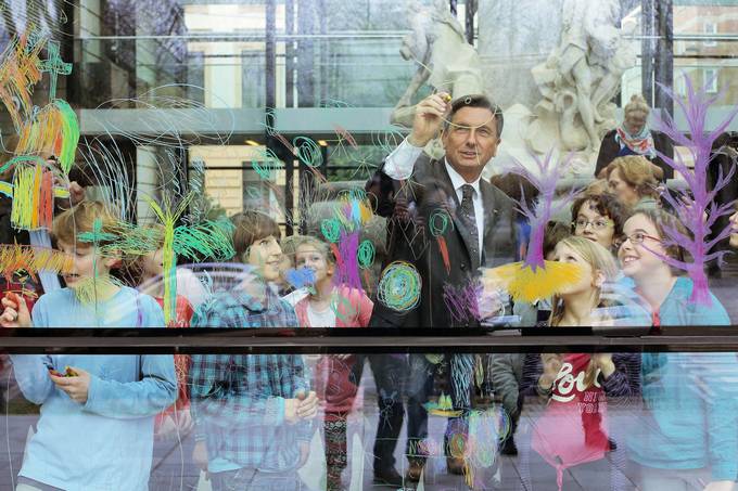 Predsednik republike se je udeleil prireditve "Ta veseli dan kulture" v Narodni galeriji